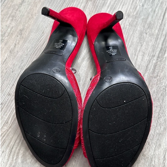 Nine West Y2K Women's Red Lace Mules Size 9.5 - Picture 6 of 11